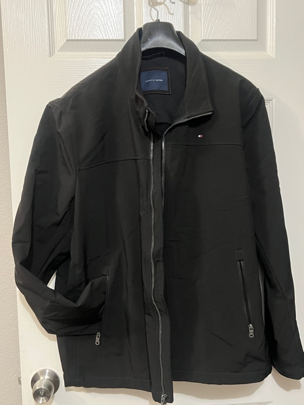 Tommy Hilfiger Mens Black Active Softshell Lightweight Jacket EUC size:XL